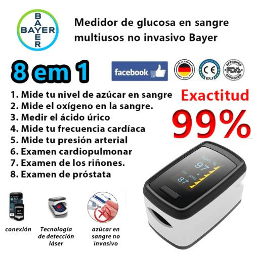 Medidor De Glucosa En Sangre No Invasivo Bayer (Medición De 5 Segundos/99% De Precisión)